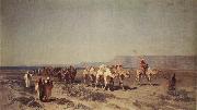 Alberto Pasini Caravan on the Shores of the Red Sea oil painting